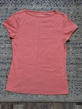 Ellen Tracy Dusty Coral Short Sleeve Crewneck Tee
